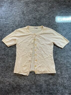 WINNER Embellished Cream Beaded Cardigan Best Fits Size XS